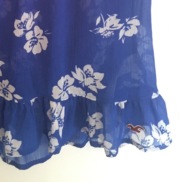Hollister royal blue sheer floral blouse. MOVING SALE - LAST CHANCE - Picture 3 of 9